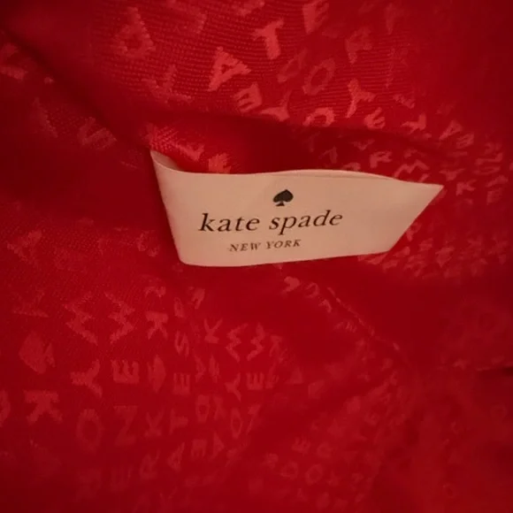 Kate Spade Beige Straw Tote with Red and Pink Floral Design - Picture 10 of 15